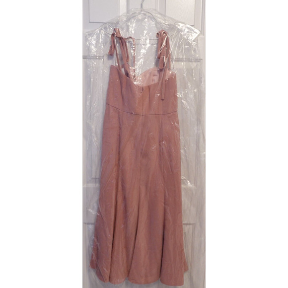 DESSY COLLECTION 3069 Dusty Rose Pink Bustier Crepe A-Line High Slit Dress 4 New - Picture 5 of 5